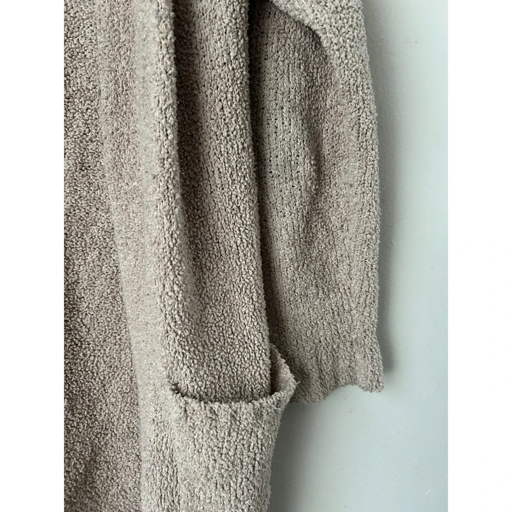 Soft Knit Cardigan Duster‎ Sweater, Open Front, Neutral Cozy Loungewear